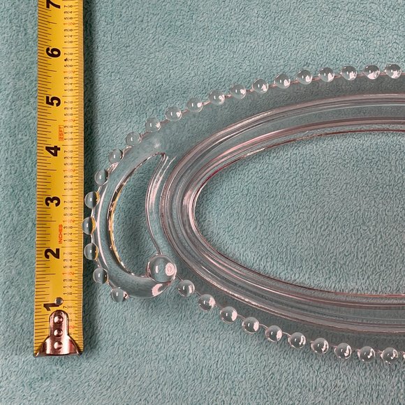 Imperial Candlewick 13.25 x 6" Oval Celery/Relish/Pickle Tray Dish Beaded Glass - Picture 6 of 7